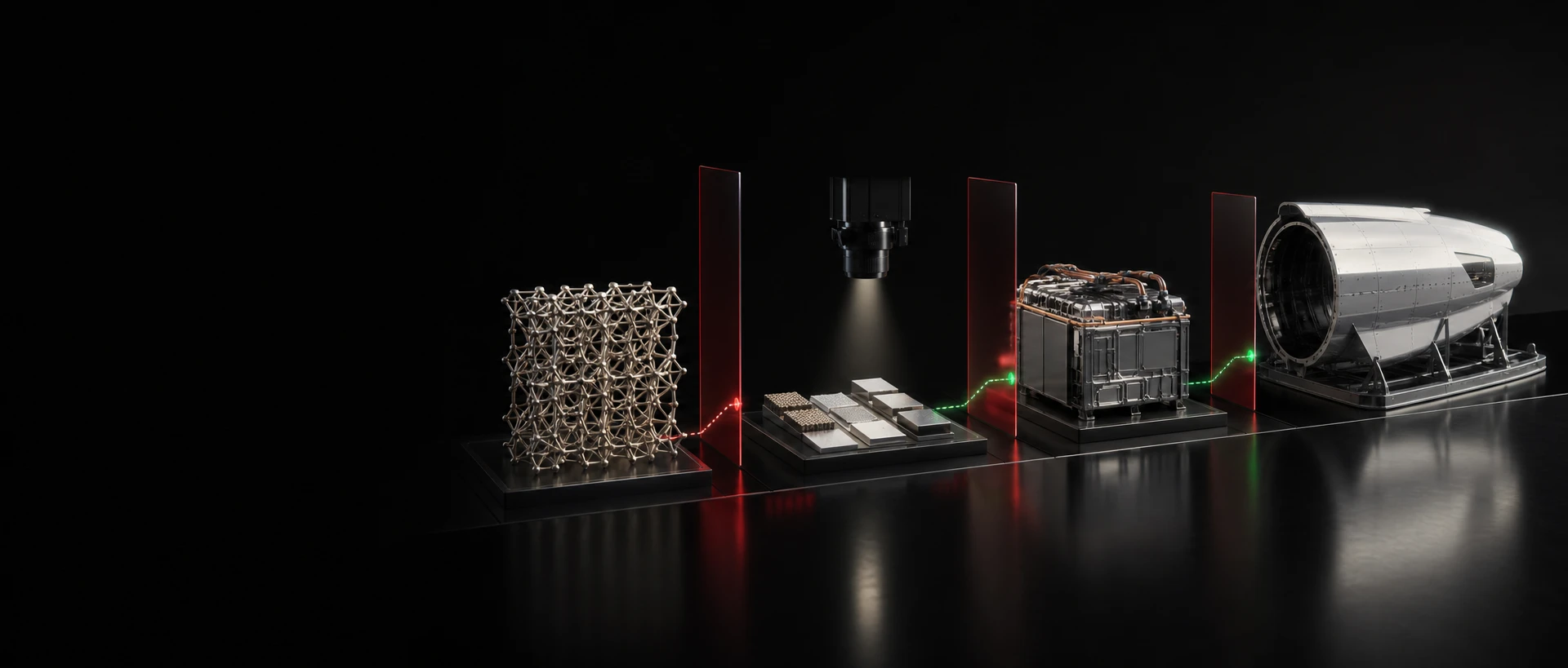 Scientific development sequence from material lattice and physical test coupons to modules and a full-scale demonstrator